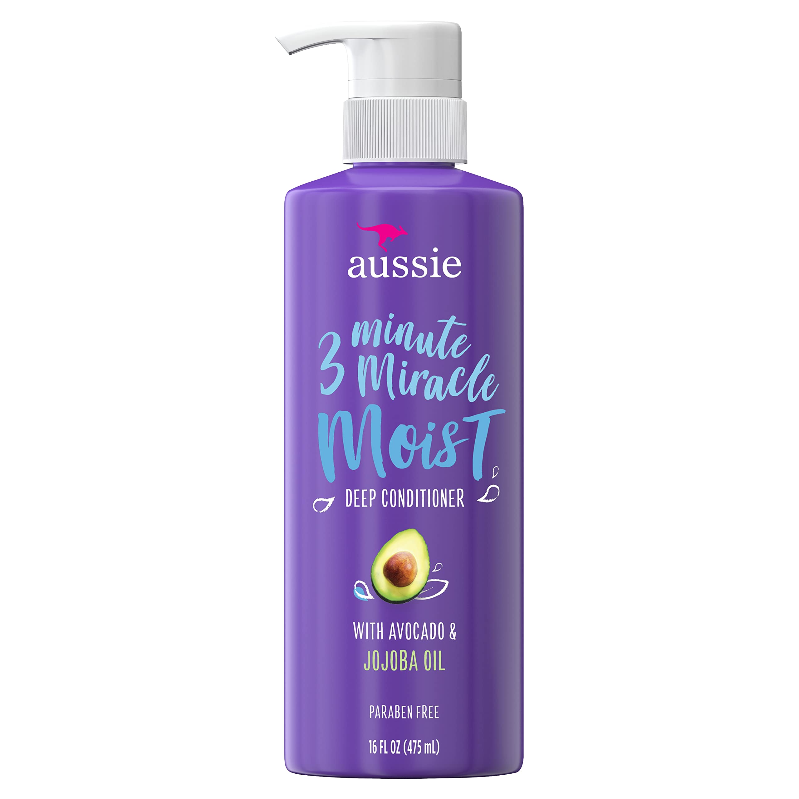 Aussie 3 Minute Miracle Moist bottle for quick detangling and soft, hydrated hair in minutes