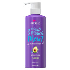Aussie 3 Minute Miracle Moist bottle for quick detangling and soft, hydrated hair in minutes