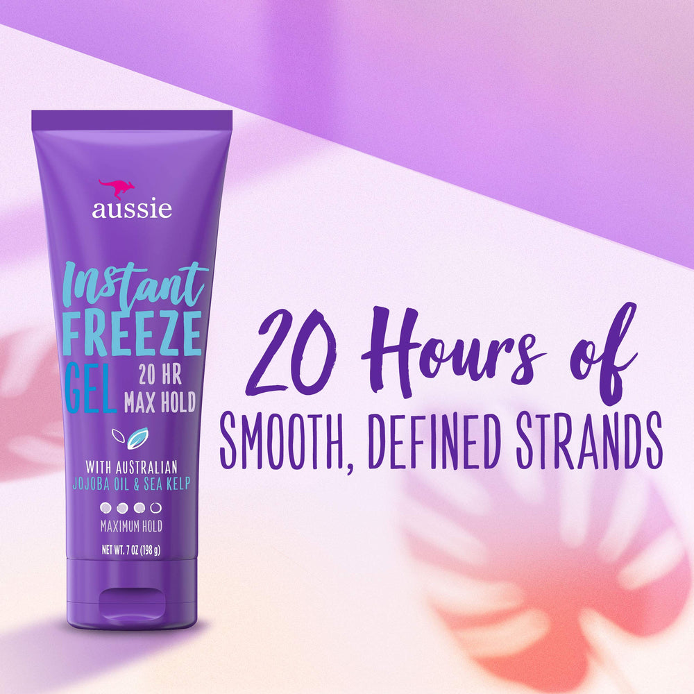 Aussie Instant Freeze gel on hand demonstrates easy, even application.