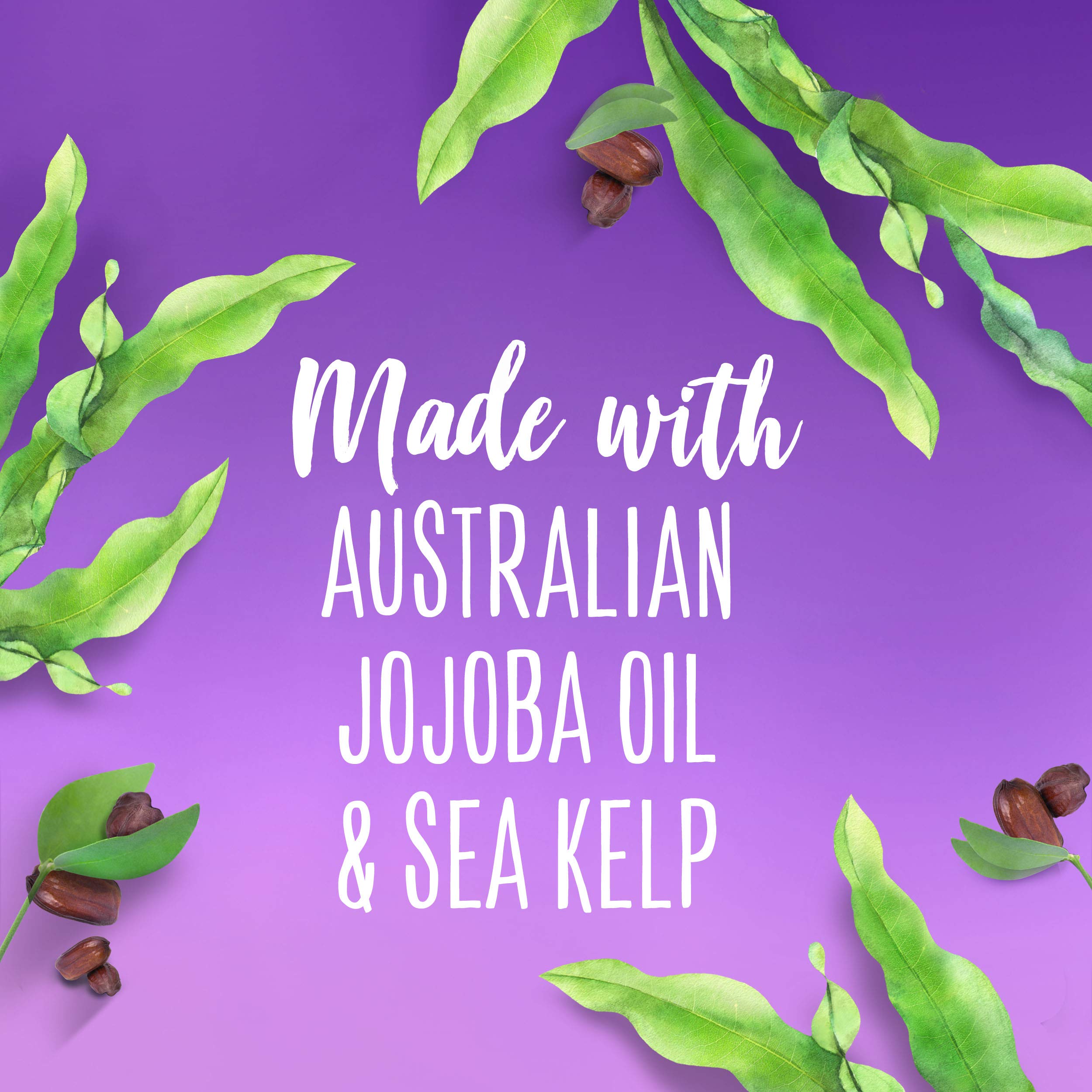 Aussie Instant Freeze with Jojoba Oil & Sea Kelp close-up emphasizes nourishing ingredients.