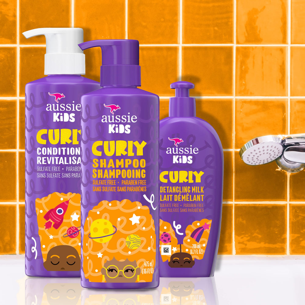 Aussie Kids curly-hair close-up showing soft, hydrated curls