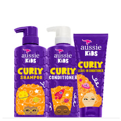 Aussie Kids Curly Shampoo bottle for easy detangling and clean curls