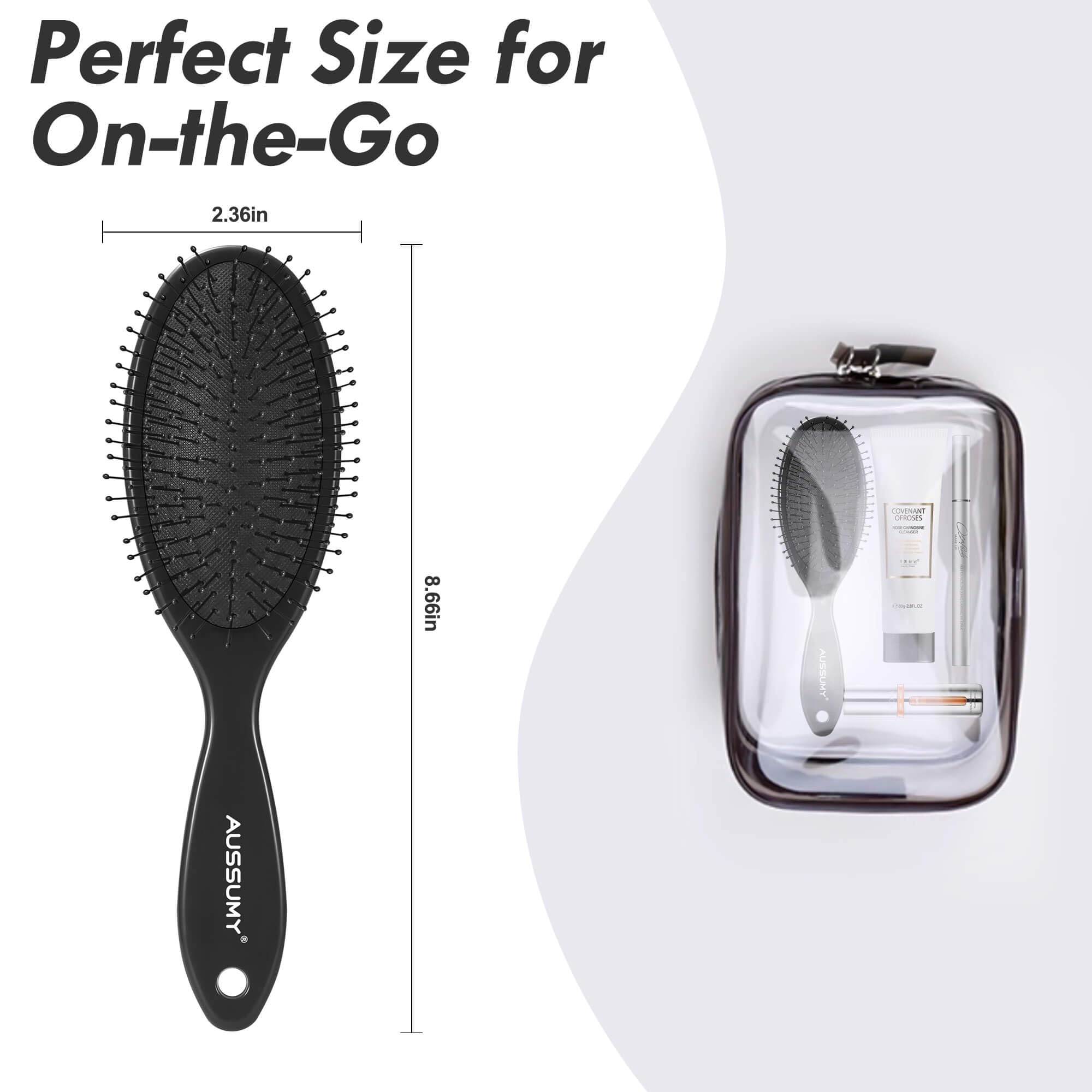 Aussumy detangling brush suitable for women, men, and kids in everyday routines.