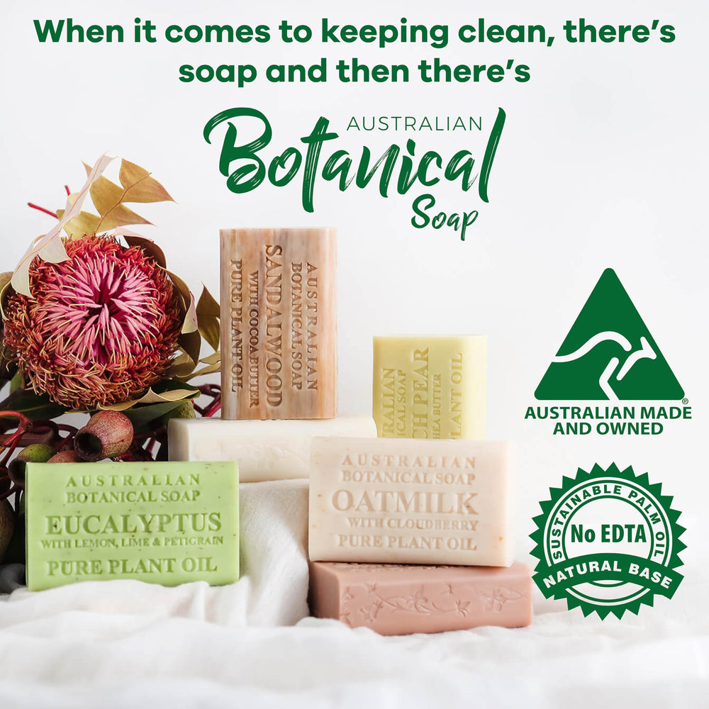 Australian Botanical Goats Milk Soap suitable for face hands and body.