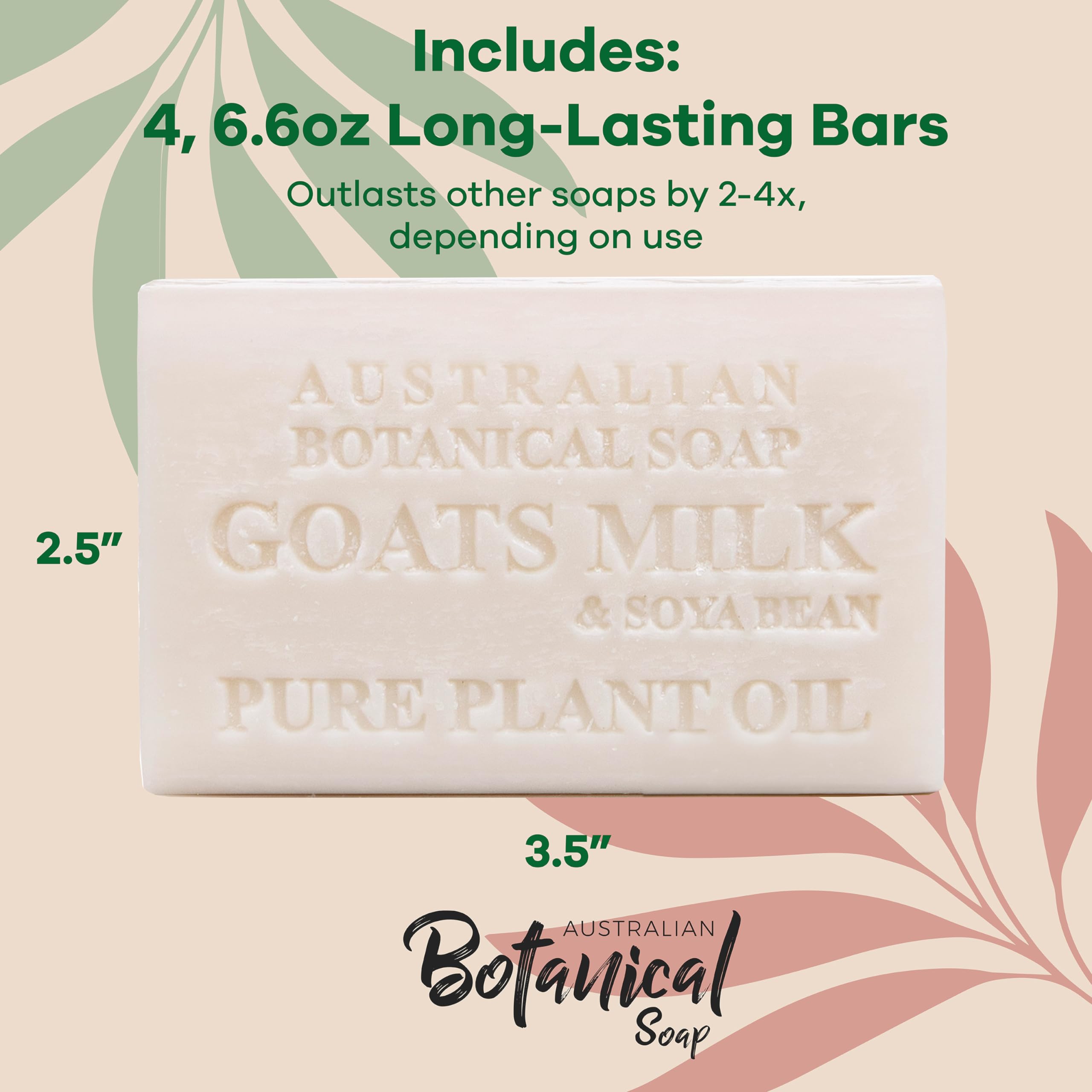 Australian Botanical Goat Milk Soap with organic shea butter delivering hydrating soft skin.
