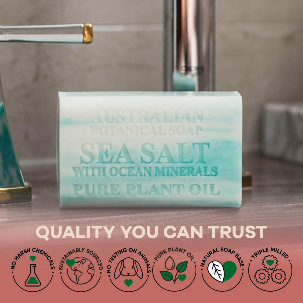 Australian Botanical Soap Valencia Orange bar shows citrus hue and uplifting aroma.