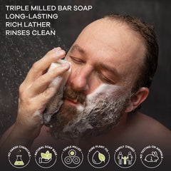 Australian Botanical Soap men's duo-pack with Goat Milk and Eucalyptus bars.