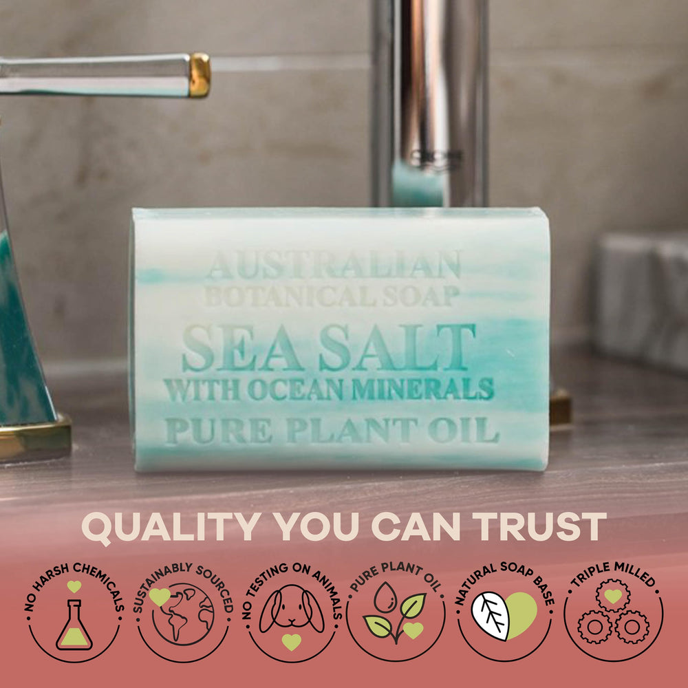 Australian Botanical Soap glycerin-rich formula delivers rich lather for daily use.
