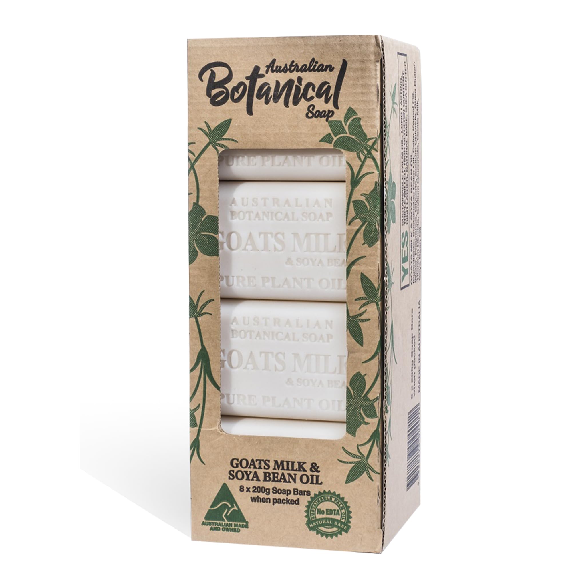 Australian Botanical Soap goats milk bar closeup shows rich creamy lather for all skin types.