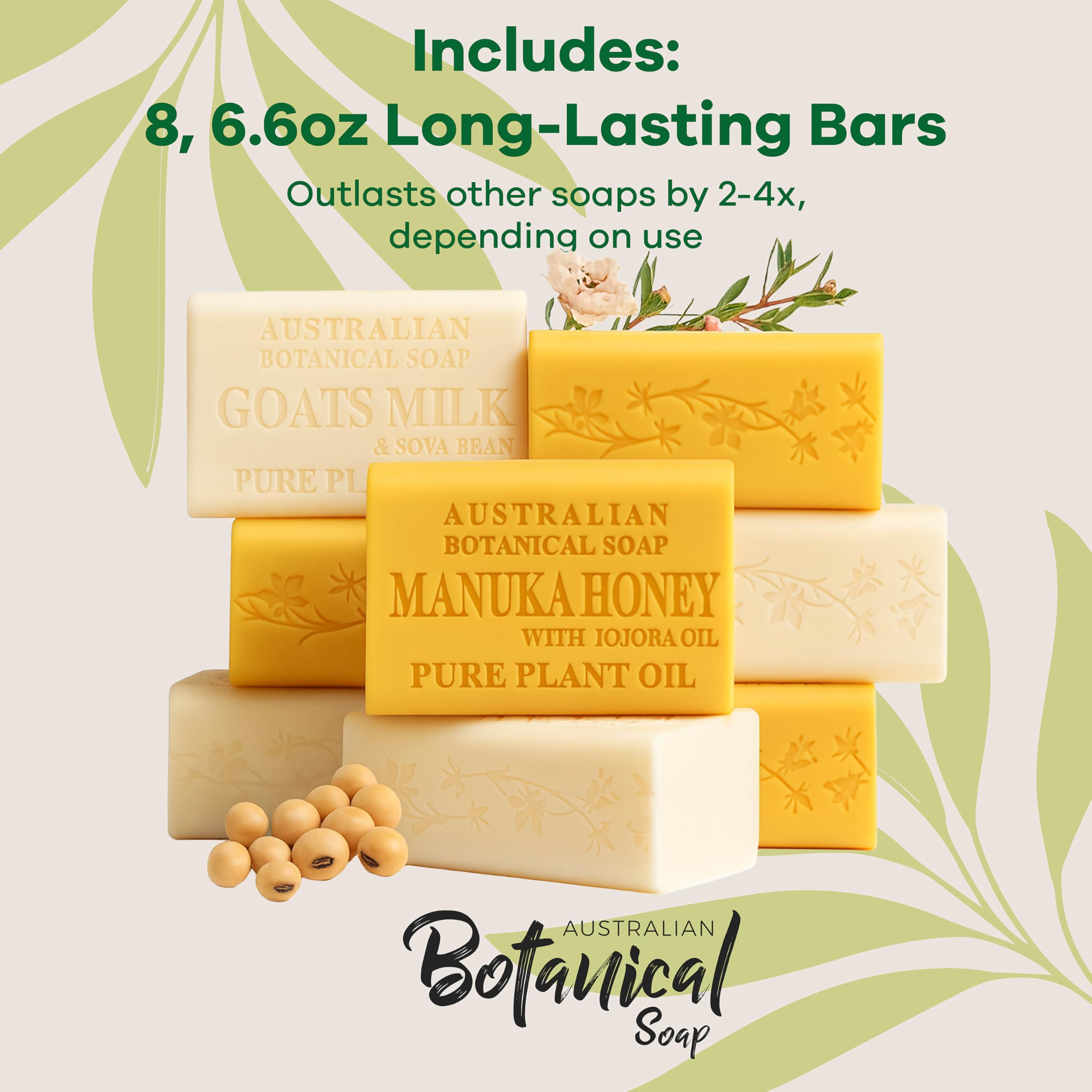 Australian Botanical Soap goats milk bar in hand with creamy lather
