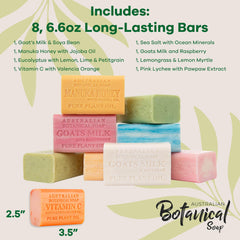 Australian Botanical Soap goats milk raspberry bar with nourishing, creamy lather