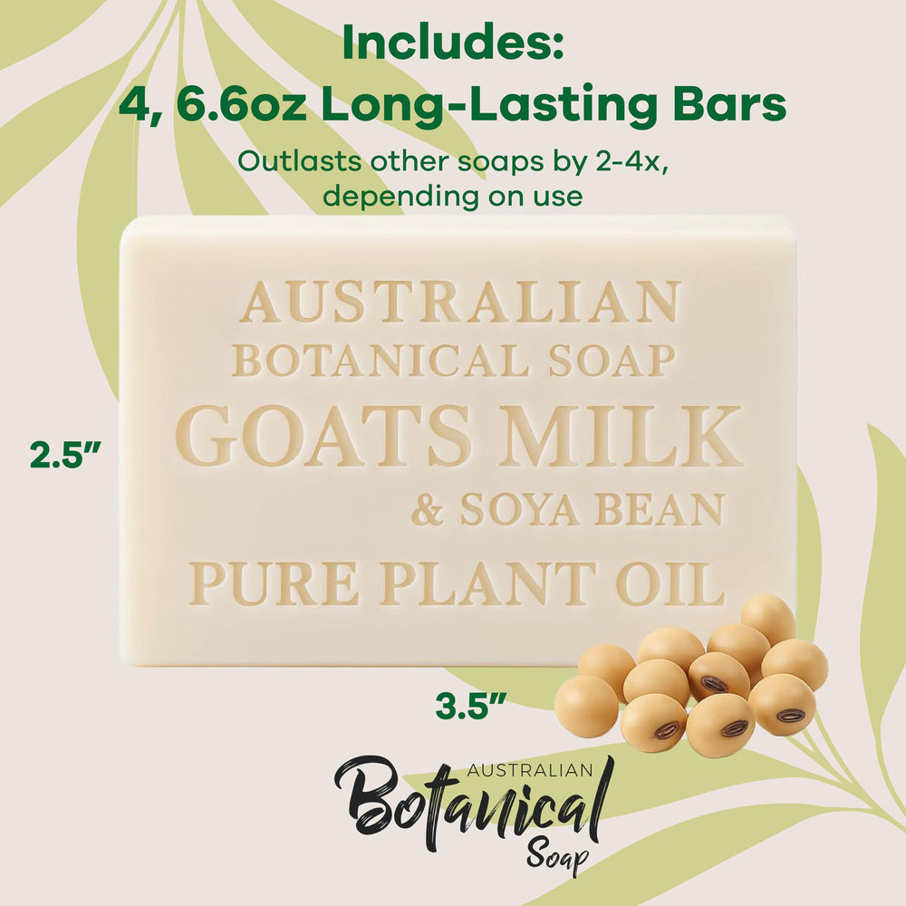 Australian Botanical Soap soya bean oil detail highlights hydration and skin softness.