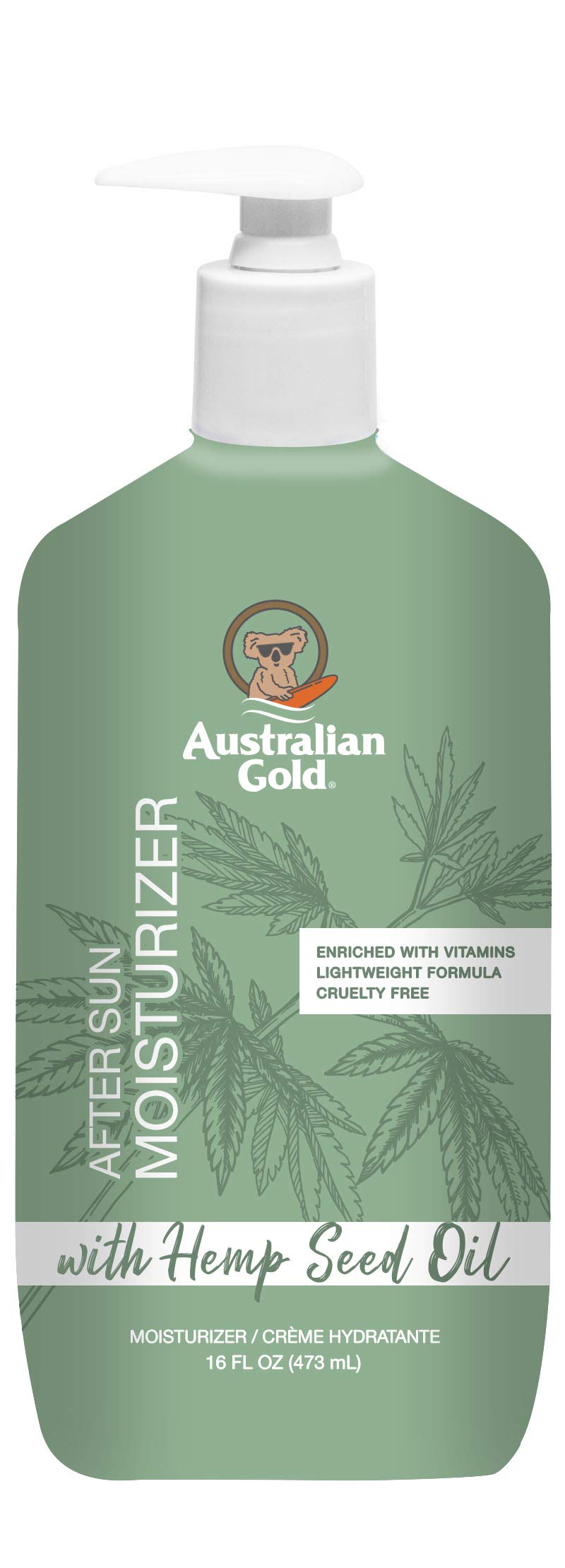 Australian Gold After Sun Moisturizer bottle showing lightweight hydration after sun exposure