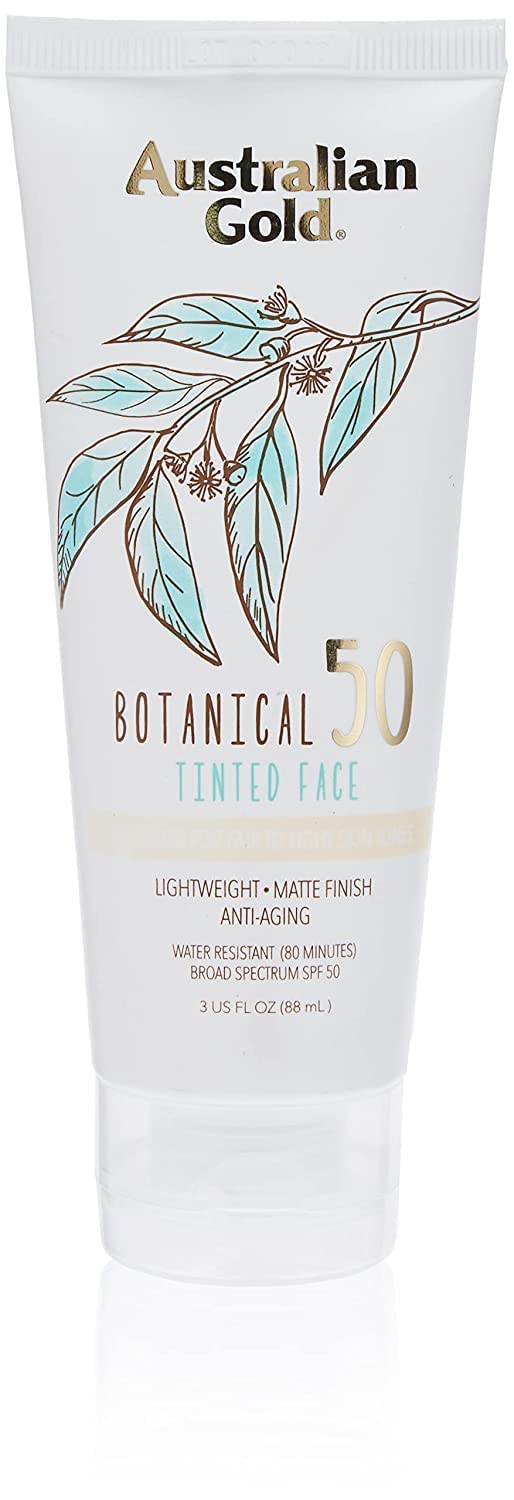 Australian Gold Botanical Sunscreen Tinted Face bottle pour for quick protection