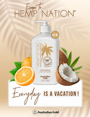 Australian Gold Hemp Nation Cocoa Dreams tan extender pump focuses on even application