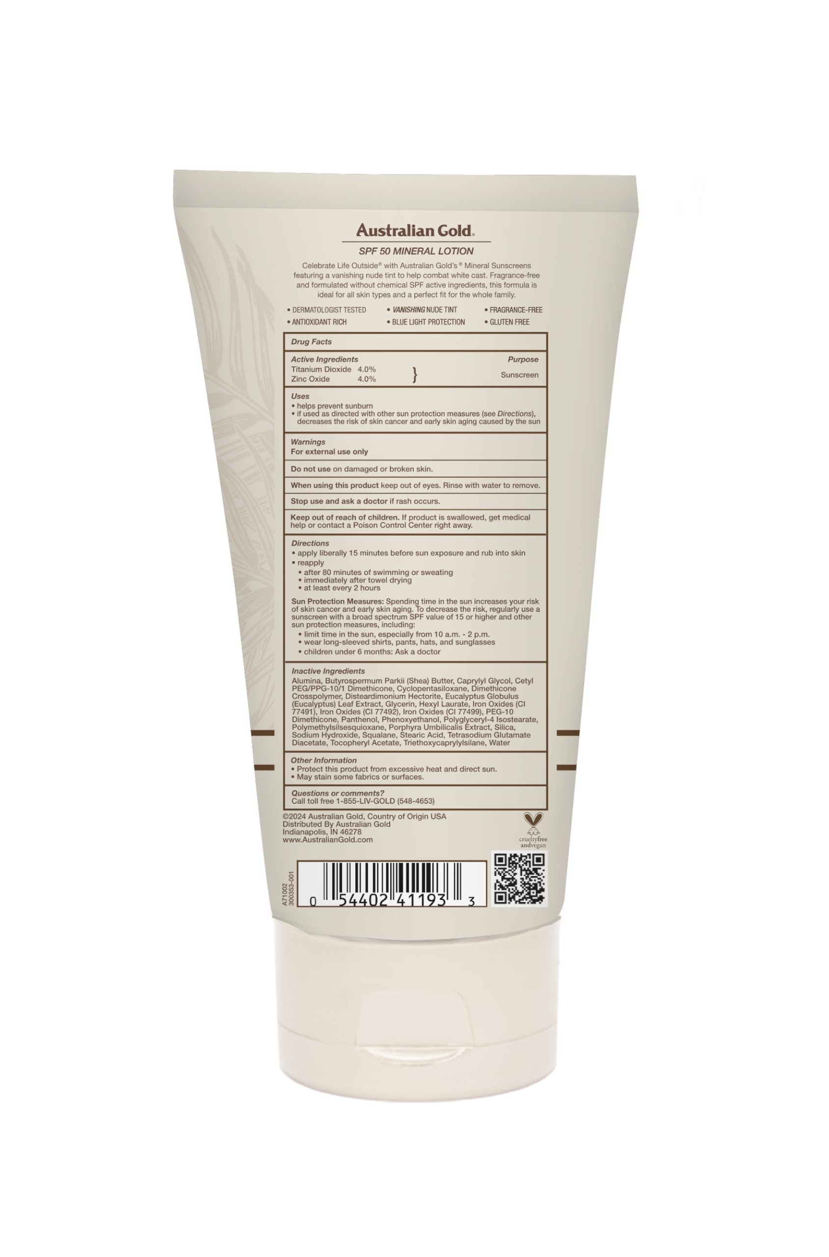 Australian Gold Mineral SPF50 blue light defense sunscreen image highlighting digital-age skin protection.