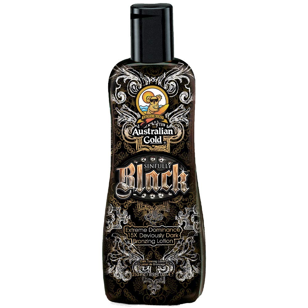 Australian Gold Sinfully Black bottle 8.5oz ready for deep bronze results