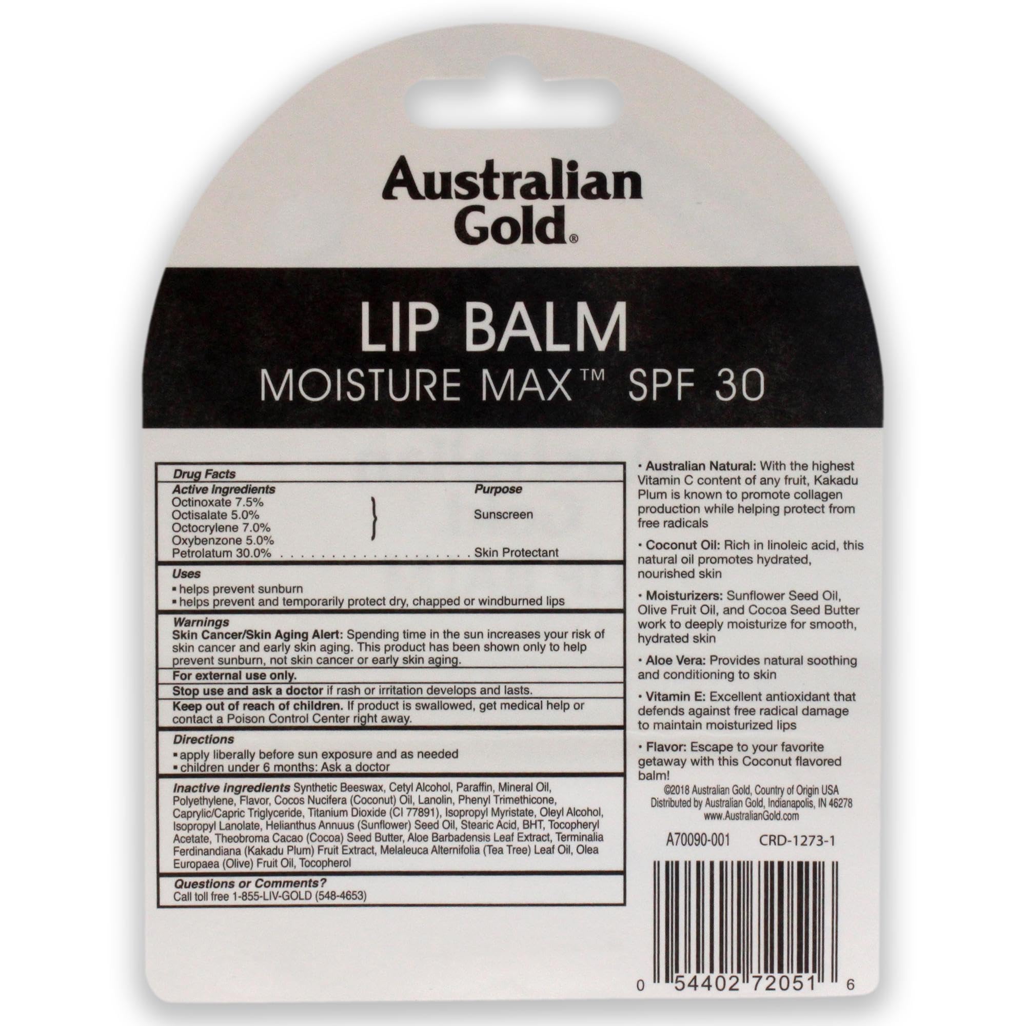 Australian Gold SPF30 lip balm application close-up demonstrating antioxidant-rich formula for everyday lip protection.