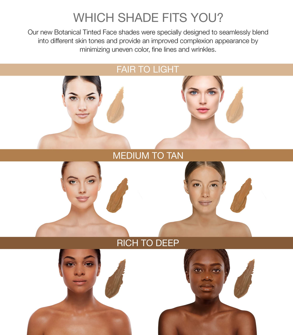 Australian Gold Botanical SPF50 tinted sunscreen approaching cheek area highlighting fragrance-free formula.