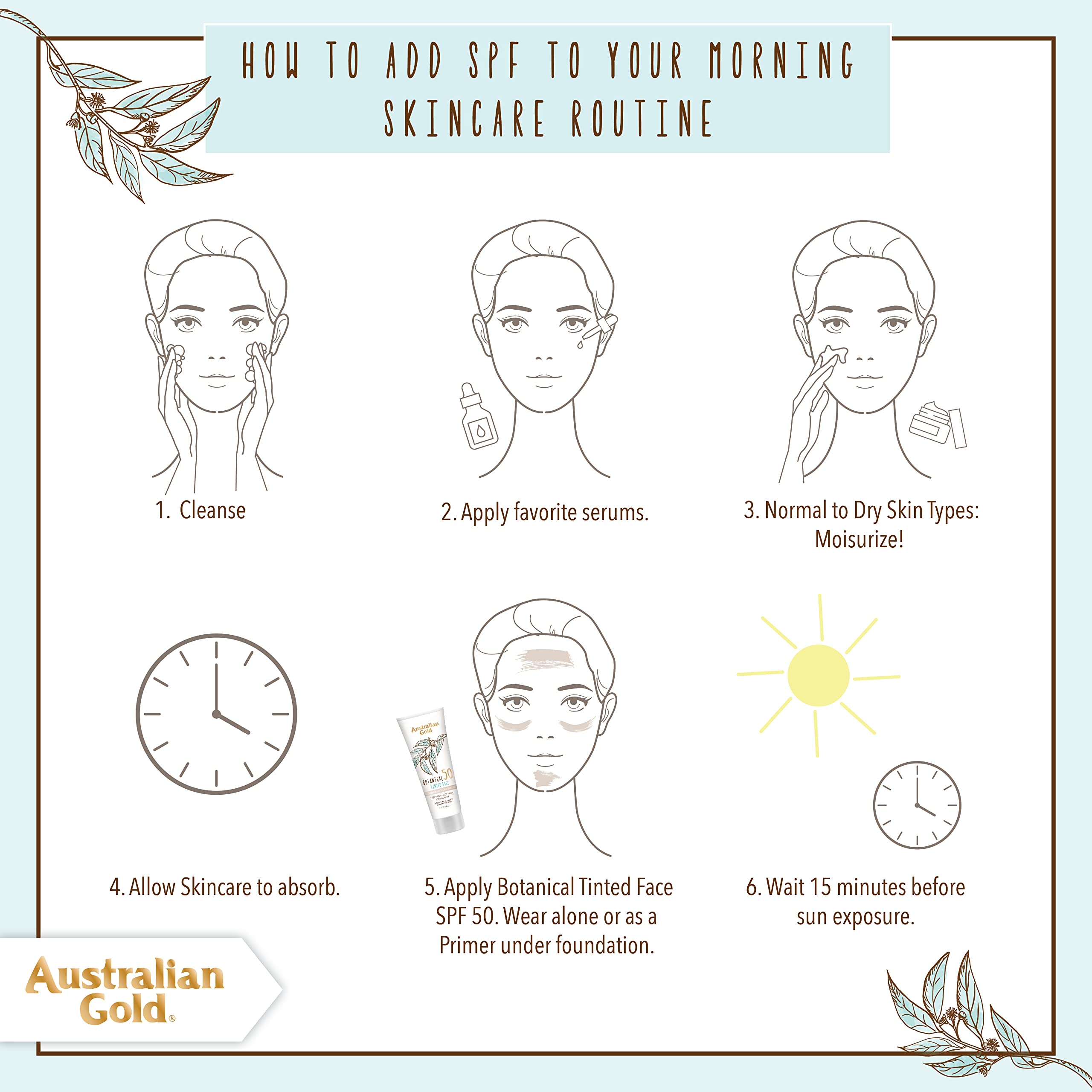 Australian Gold Botanical SPF50 tinted sunscreen bottle textures in bright daylight.