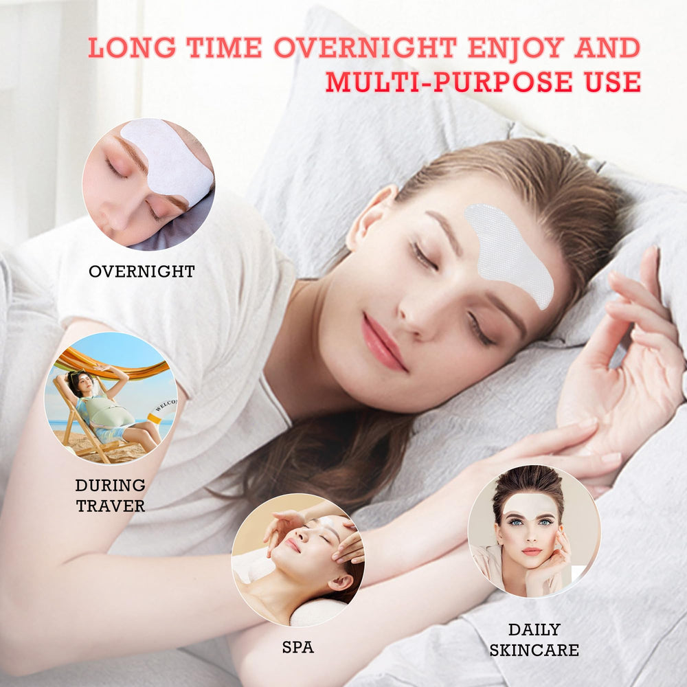 Auteek Forehead Wrinkle Patches with collagen highlight nourishing ingredients for gentle skin care.