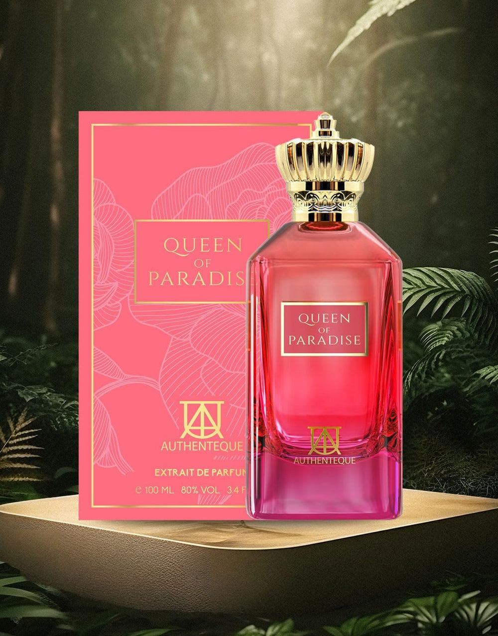 Authenteque Queen of Paradise cap closeup with rose-gold finish signals luxury