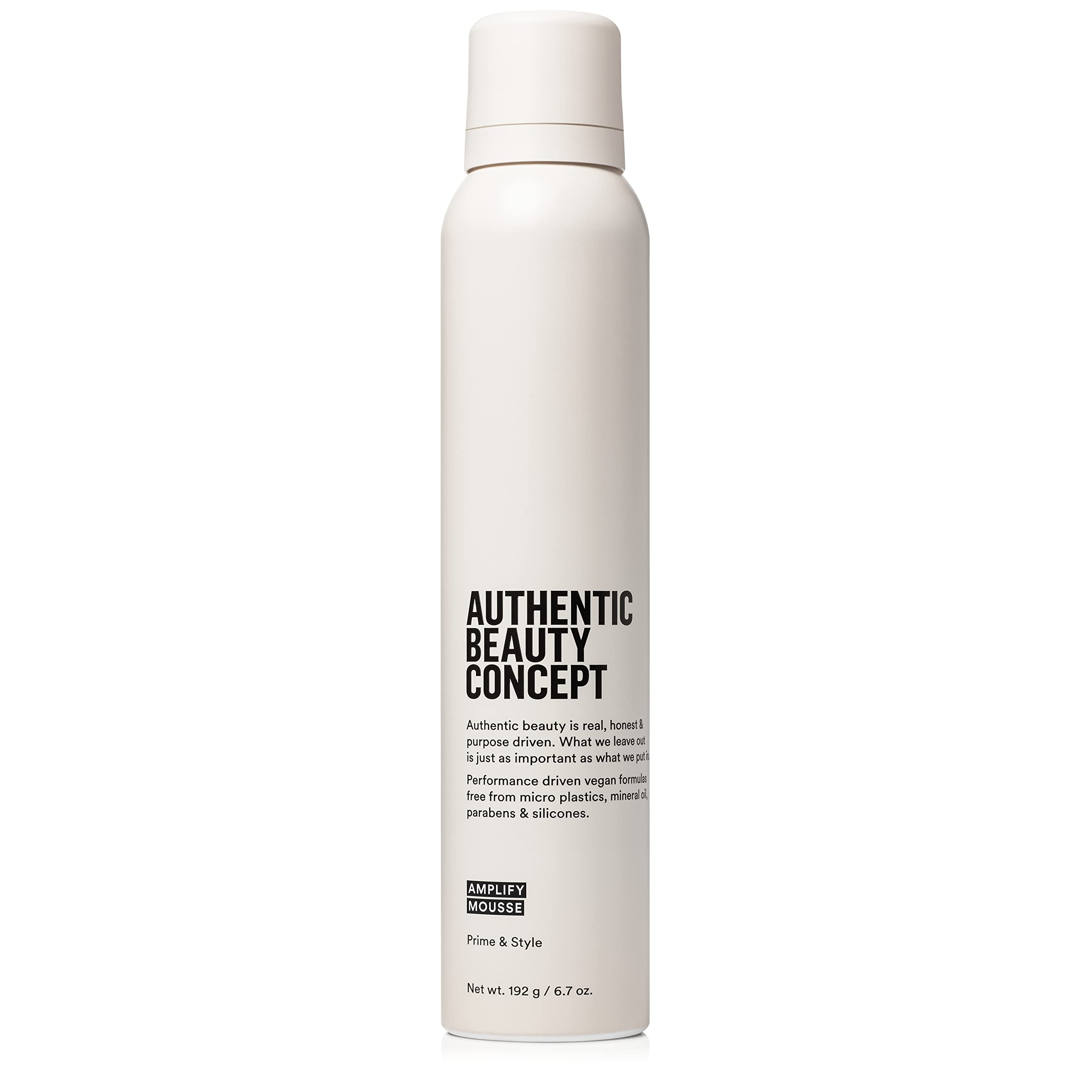 Authentic Beauty Concept Amplify Mousse bottle showing lightweight volume booster
