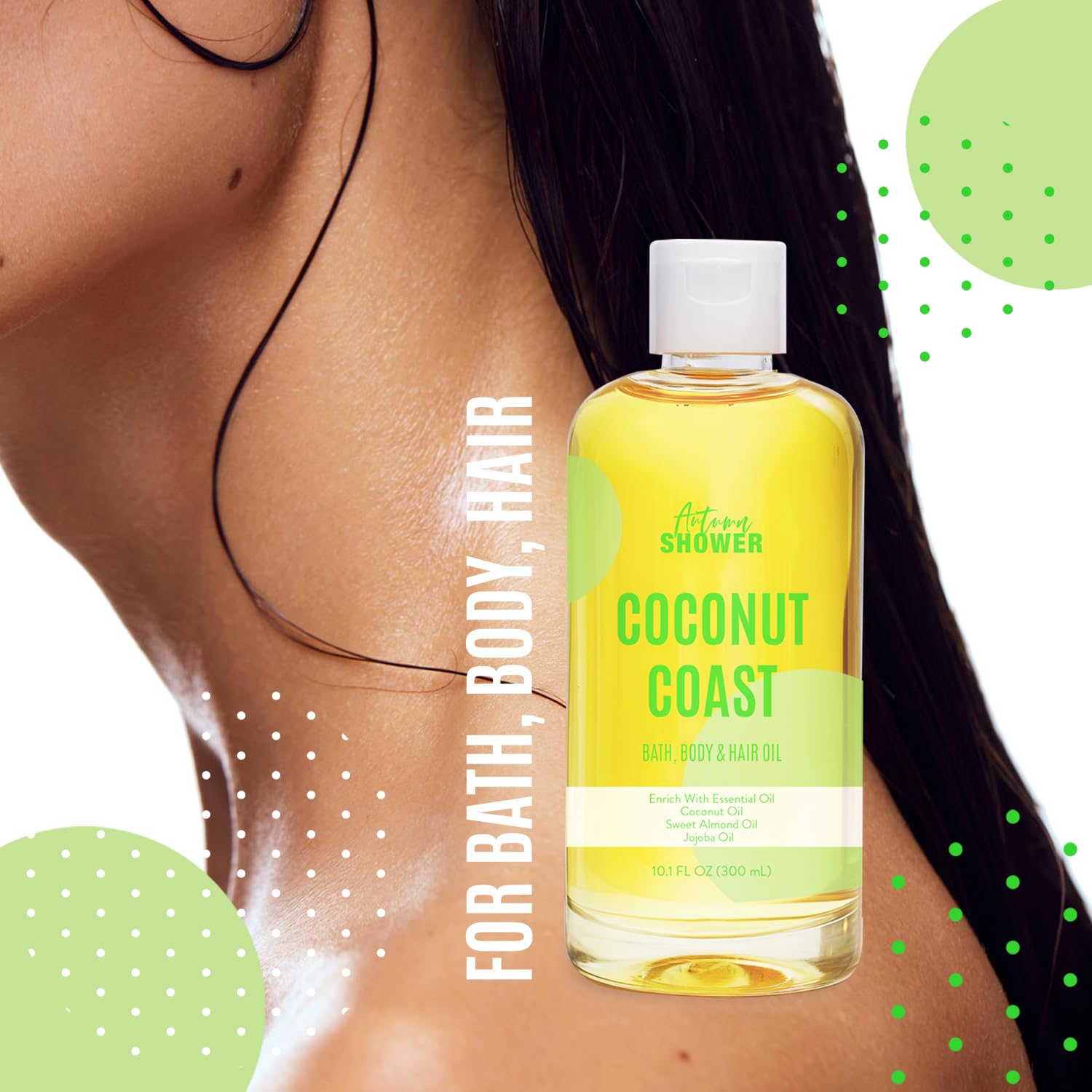 Autumn Shower Sweet Almond oil close-up for moisturizing skin.