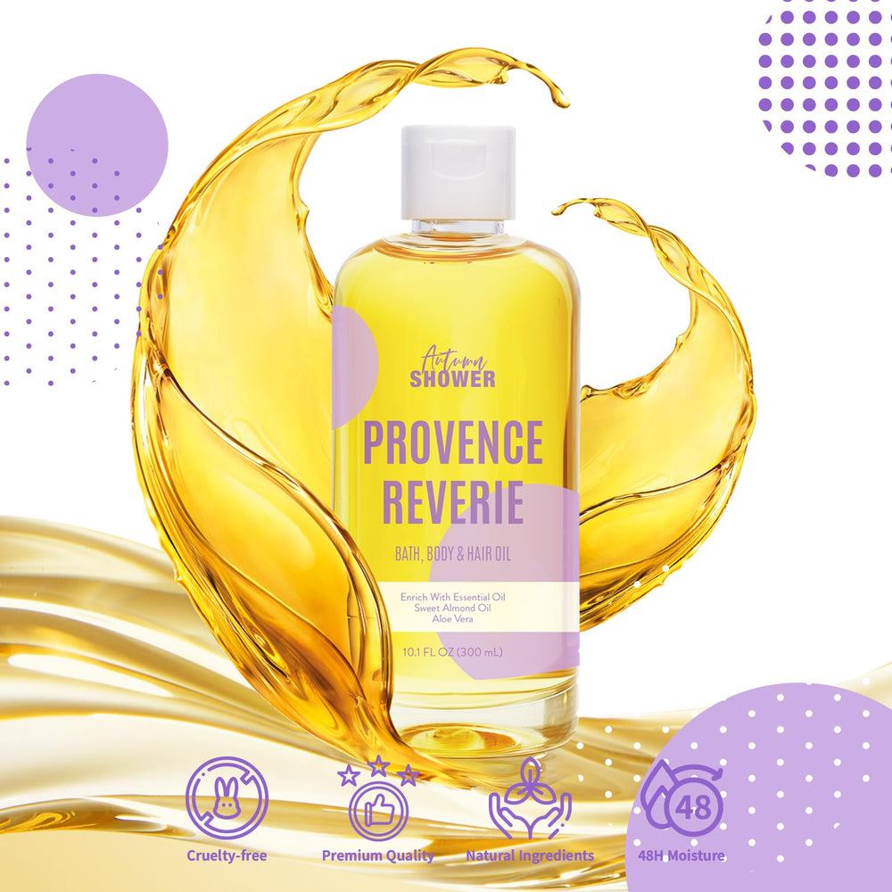 Autumn Shower Lavender oil close-up for calming, spa-inspired scent.