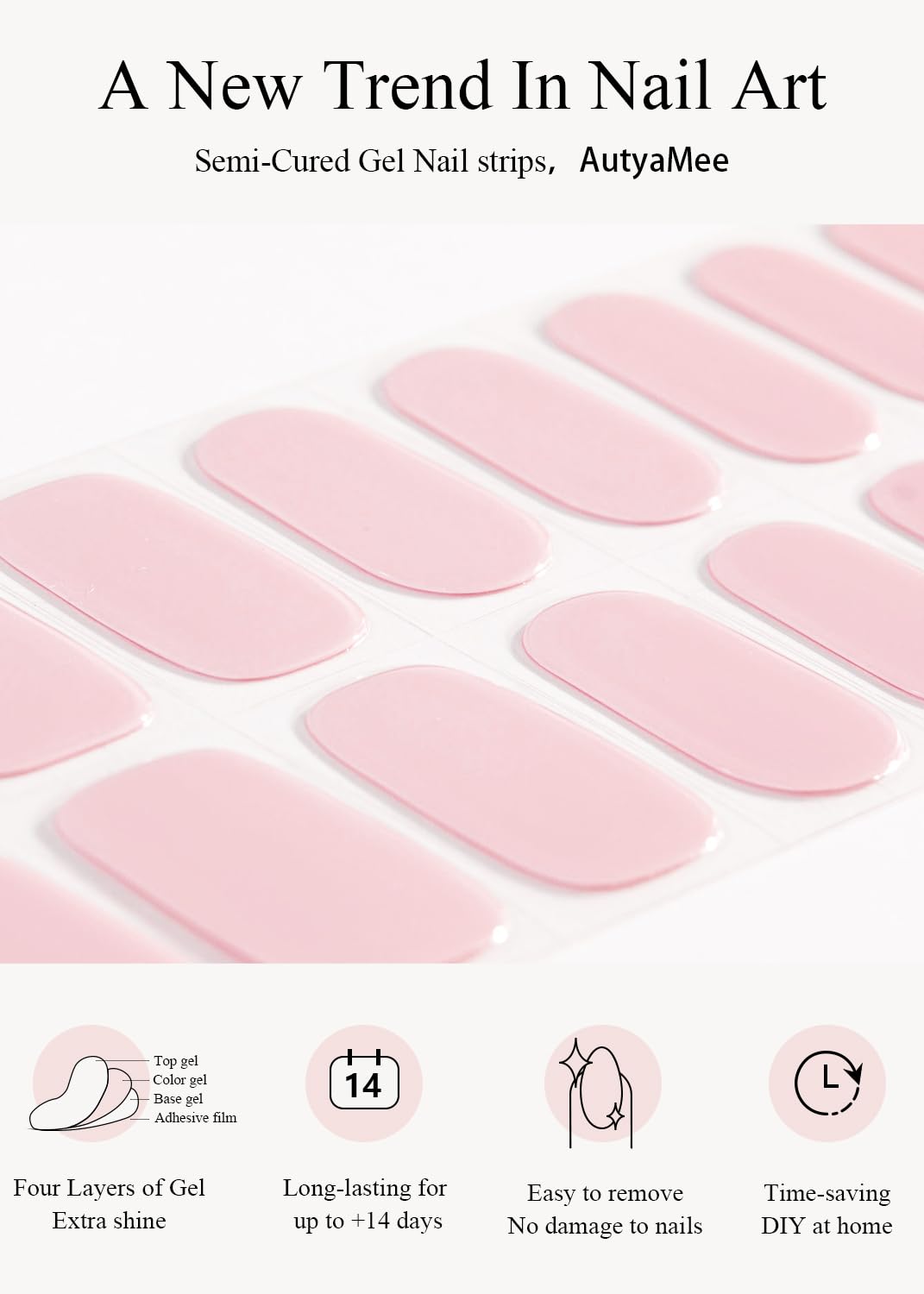 AutyaMee nail file—shaping tips before applying gel strips.