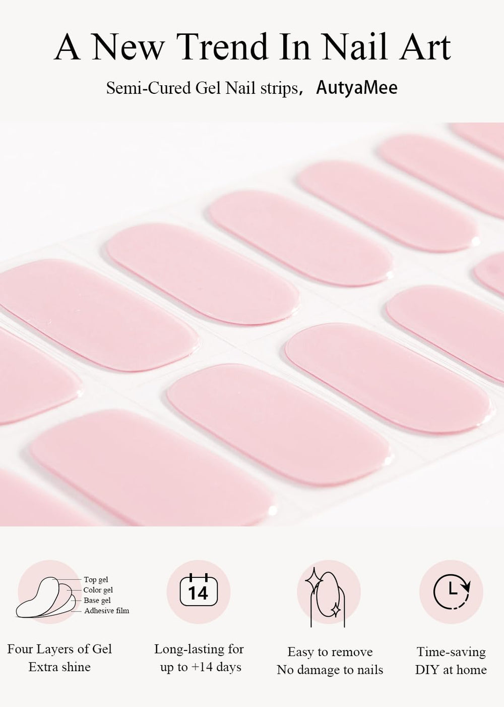 AutyaMee nail file—shaping tips before applying gel strips.