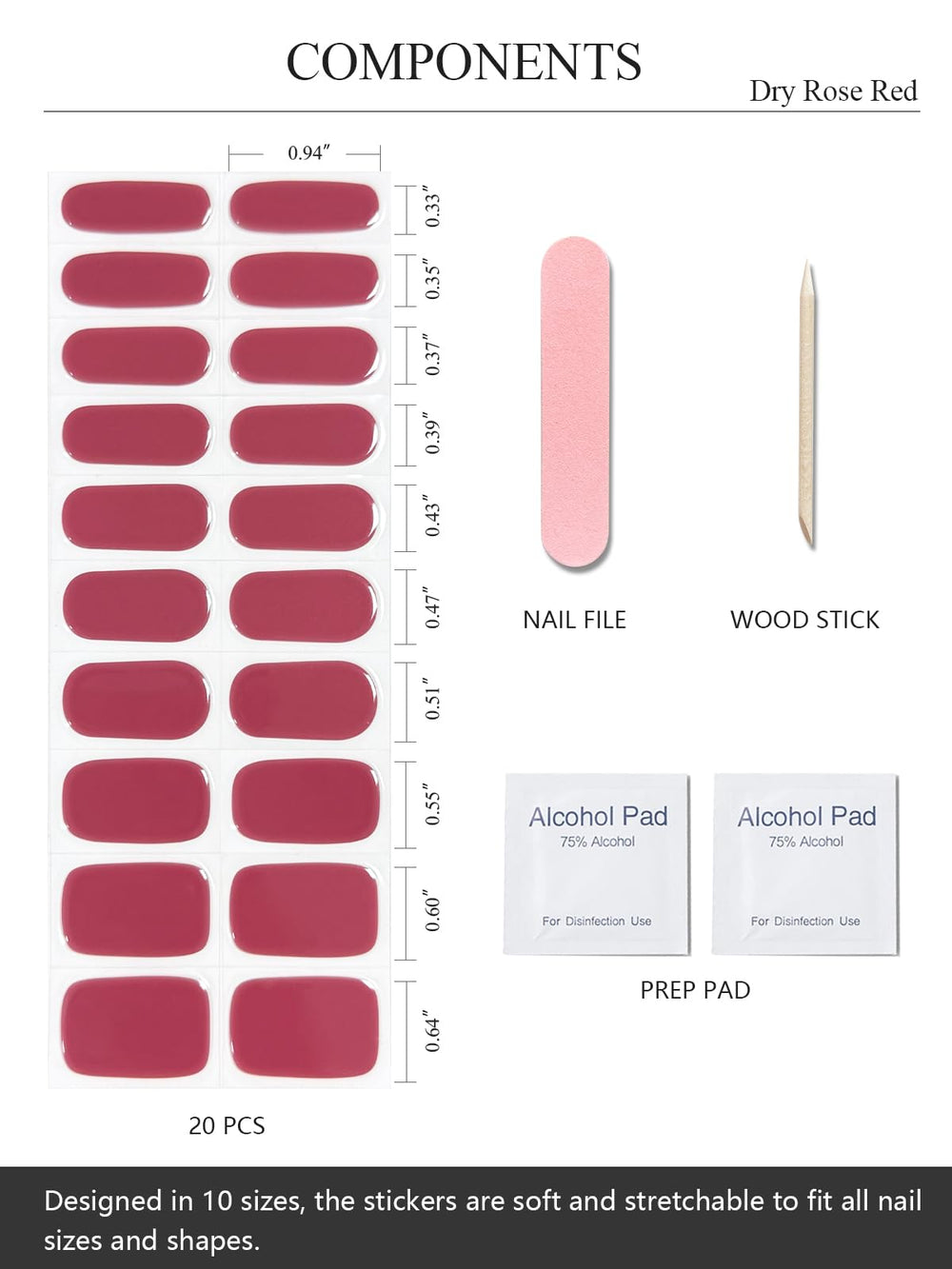 AutyaMee prep pads, nail file, and wooden stick ready for clean, precise application