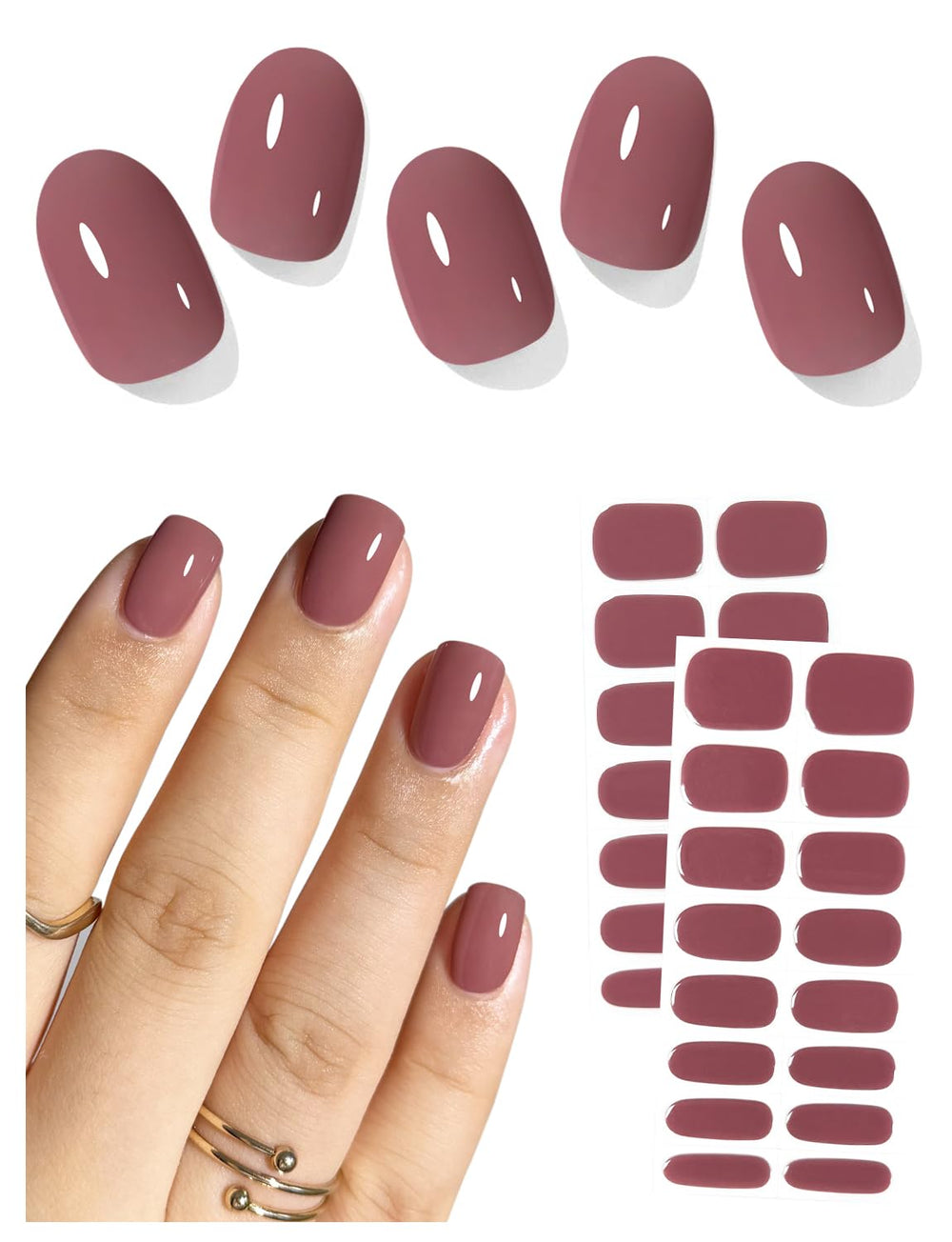 AutyaMee Fall Mauve gel nail strips packaging for salon-worthy at-home manicure.