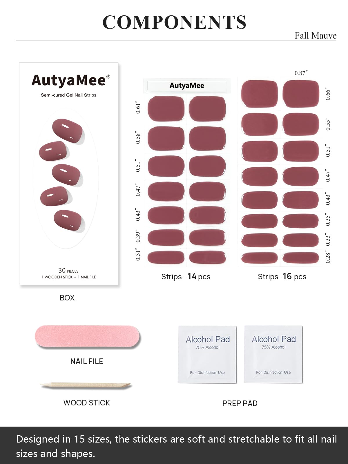 AutyaMee Fall Mauve gel strips under UV lamp to set shine.