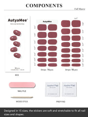 AutyaMee Fall Mauve gel strips under UV lamp to set shine.