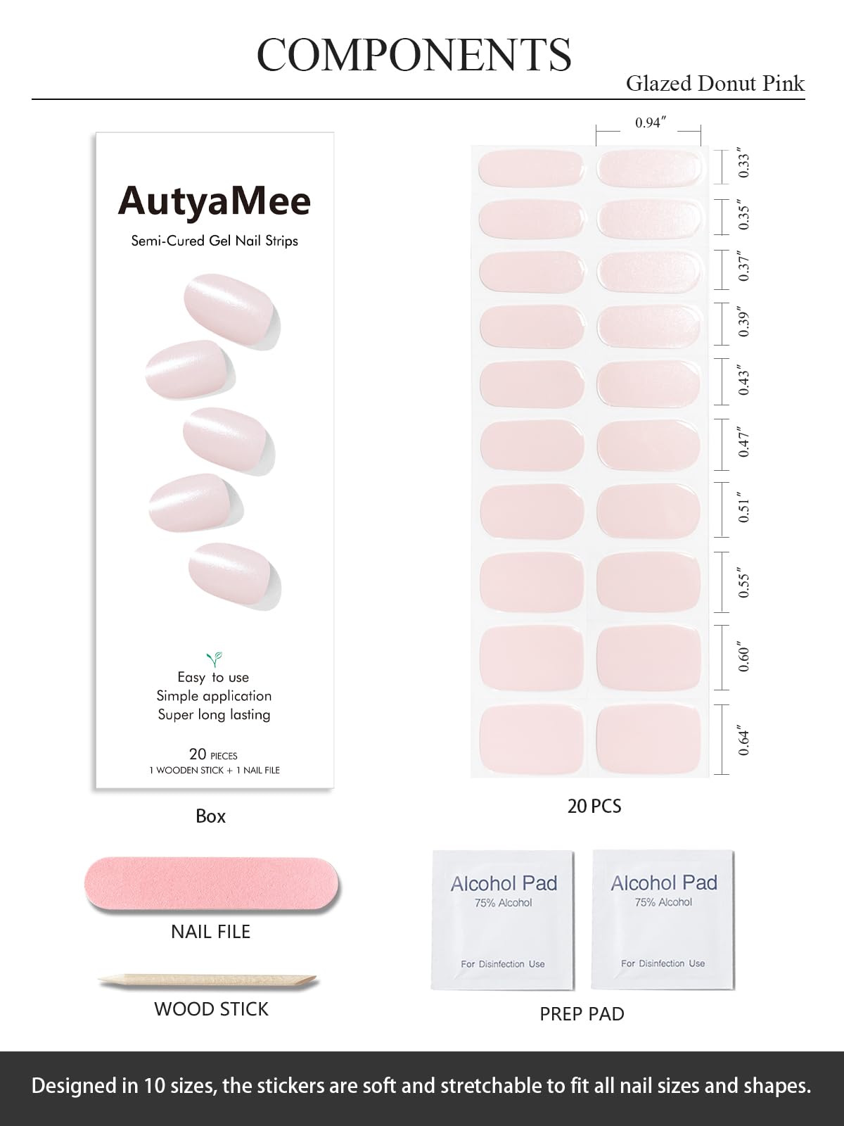 AutyaMee prep pads, file, and stick help easy application