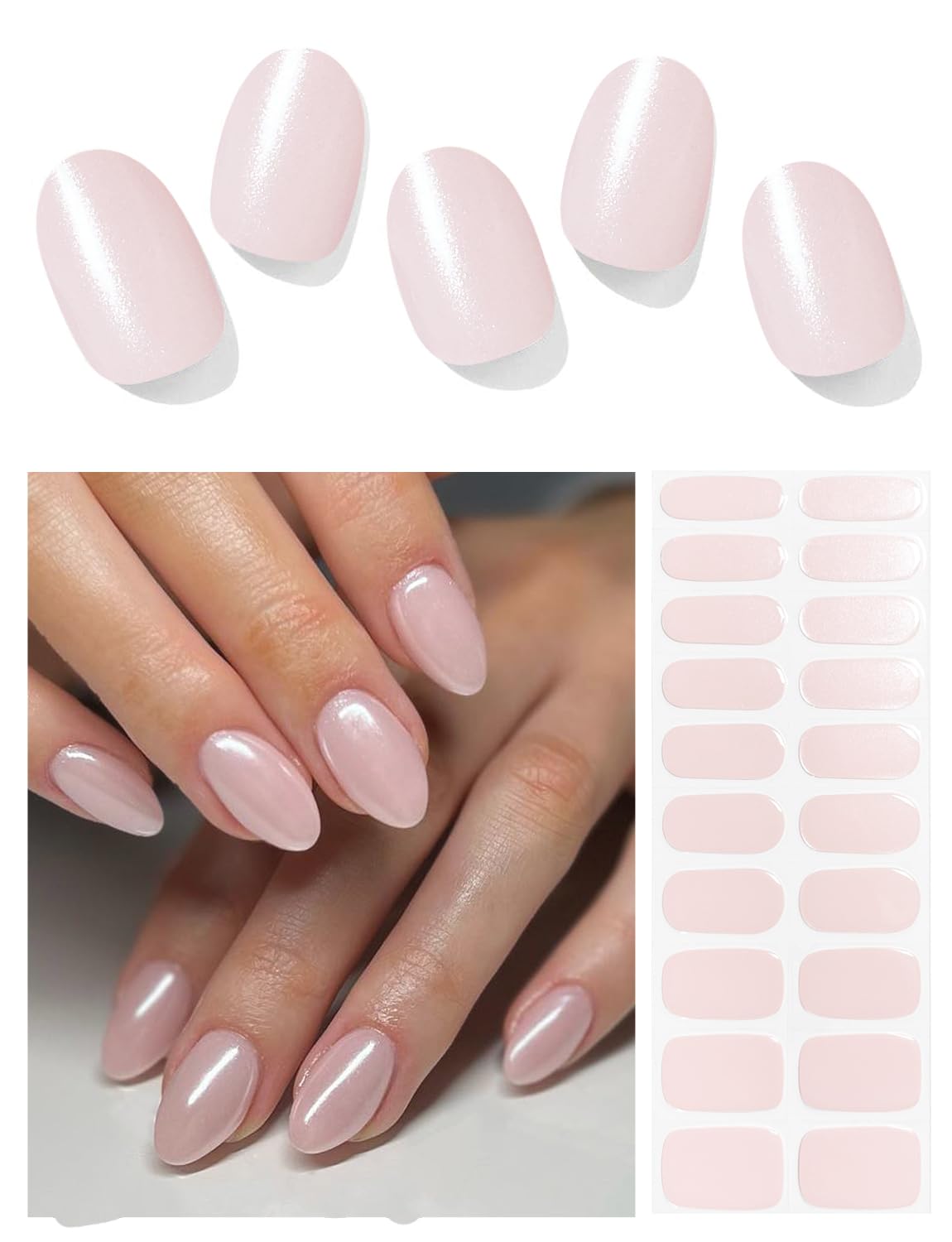 AutyaMee glazed donut pink gel nail strips for salon-quality at-home nails