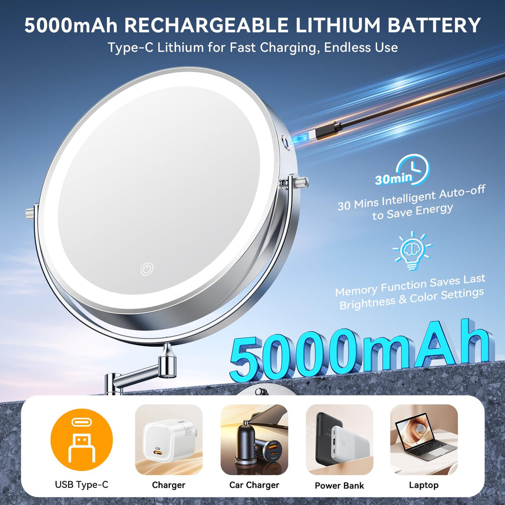 Auxmir 360-degree rotation with extendable arm enables versatile positioning.