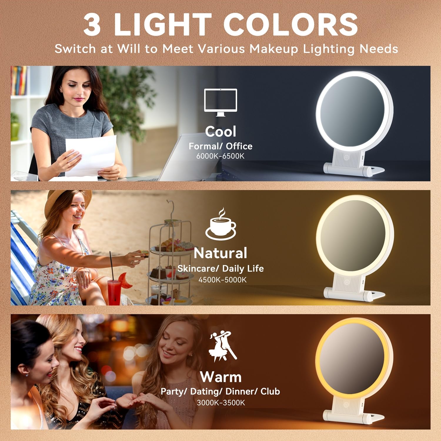 Auxmir double-sided mirror with independent controls on each side.