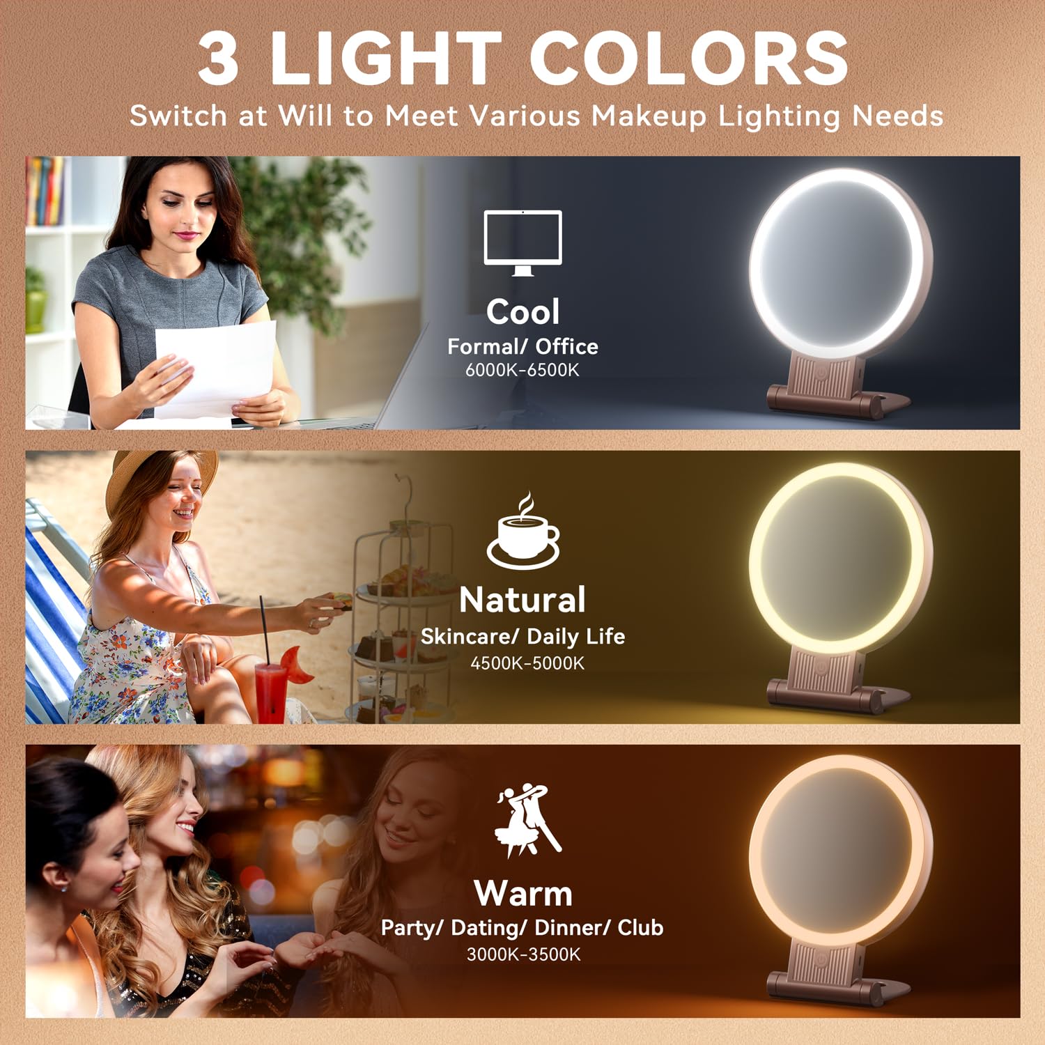 Auxmir independent side controls for color modes