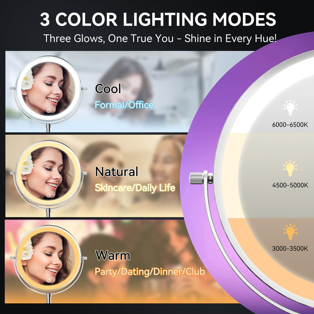Auxmir LED lighting provides three colors and brightness control.