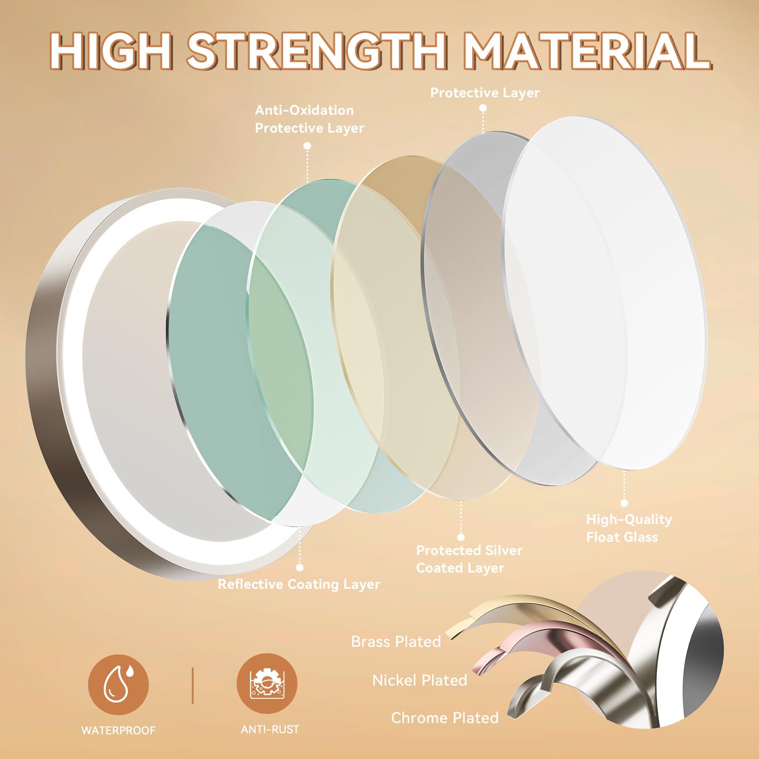 Auxmir makeup mirror three color temps emulate different environments for accuracy.