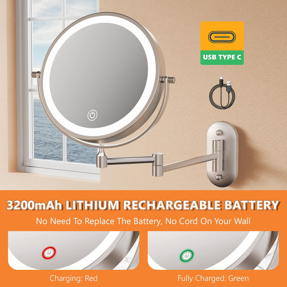 Auxmir makeup mirror 54 LEDs deliver versatile lighting for makeup tasks.