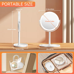 Auxmir LED vanity mirror with 64 LEDs and 3 color temperatures for accurate lighting