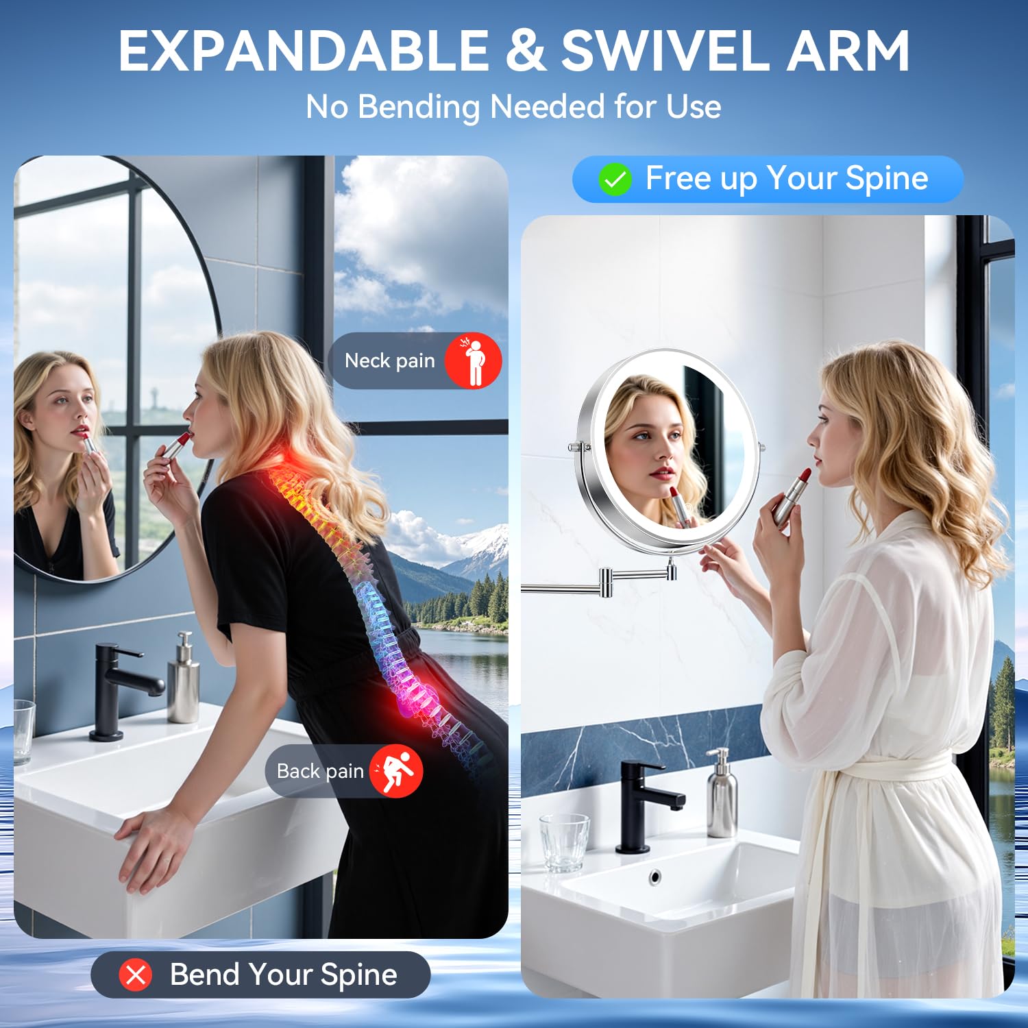 Auxmir moisture-resistant materials ensure durable use in humid bathrooms.