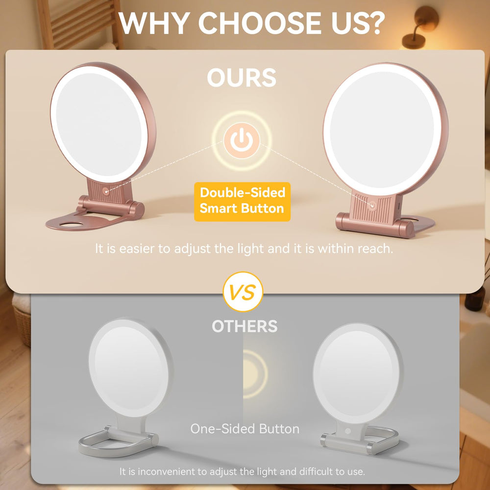 Auxmir portable desk and wall-mount ready mirror