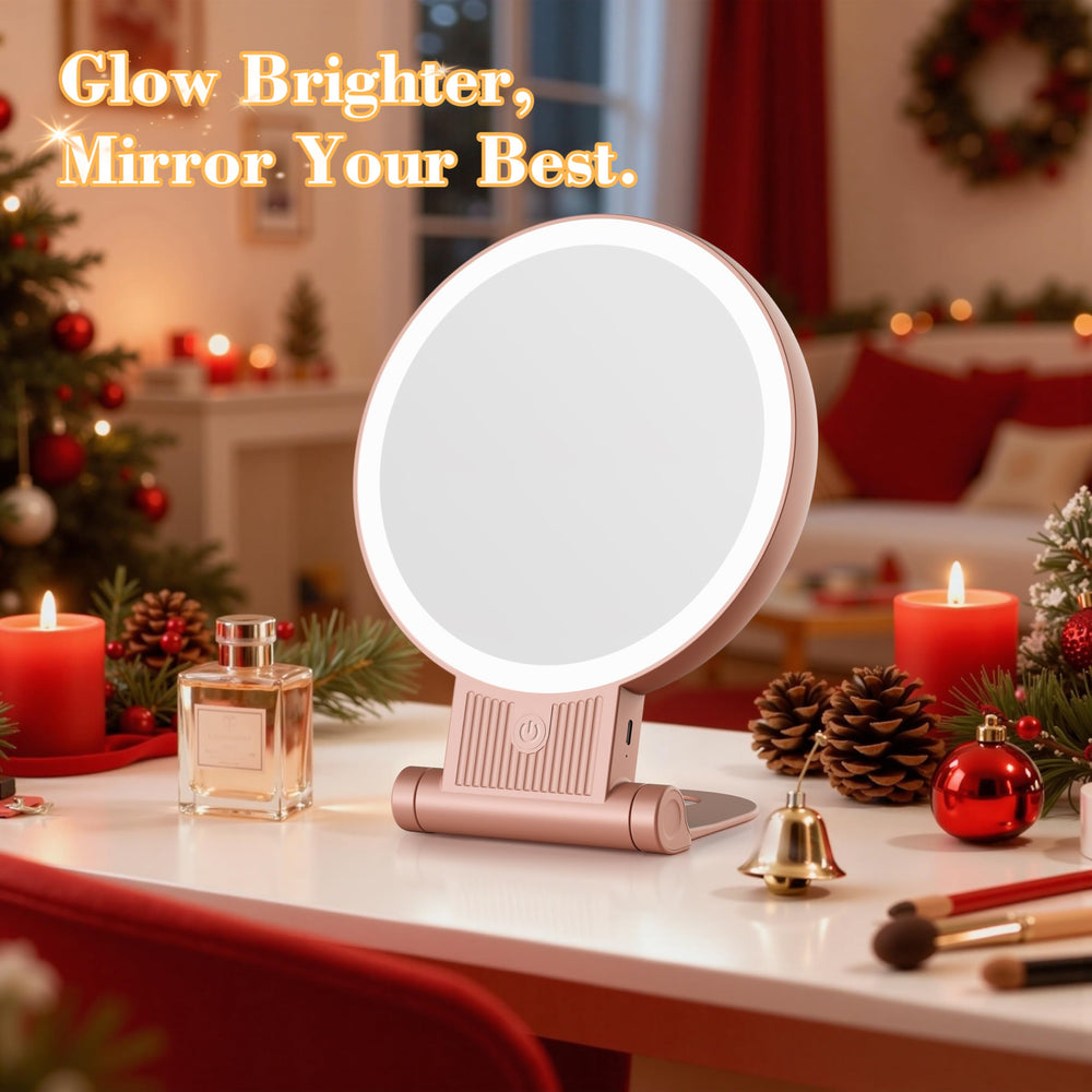 Auxmir rechargeable LED mirror with long-lasting battery