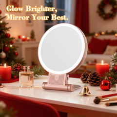 Auxmir rechargeable LED mirror with long-lasting battery