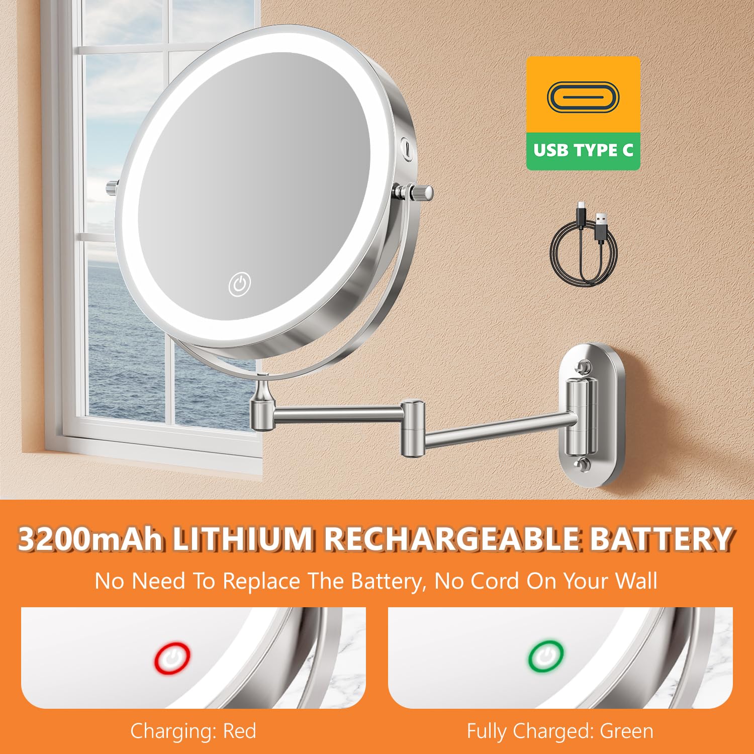 Auxmir regular 1x side provides natural reflection.