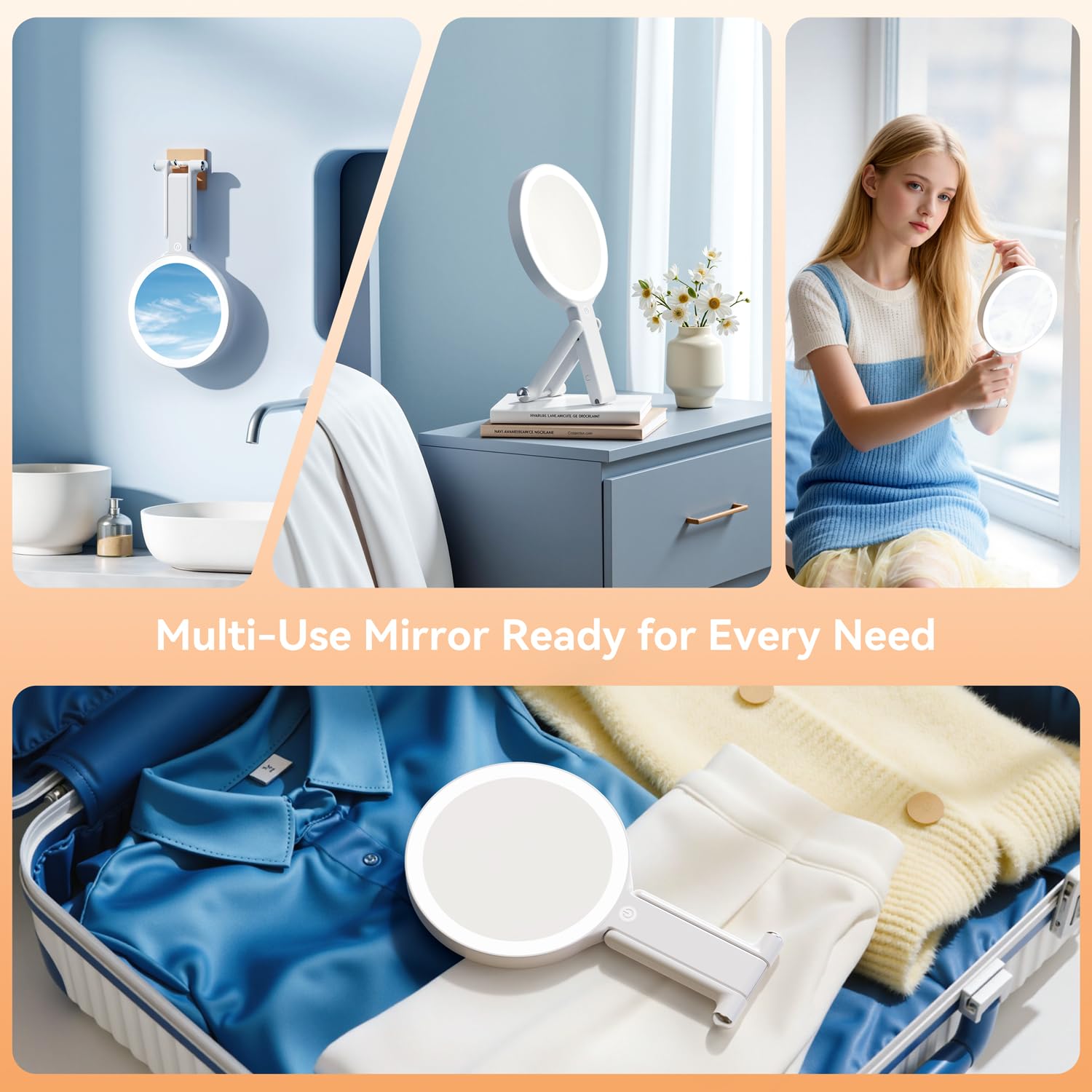 Auxmir travel makeup mirror gift-ready packaging and warranty